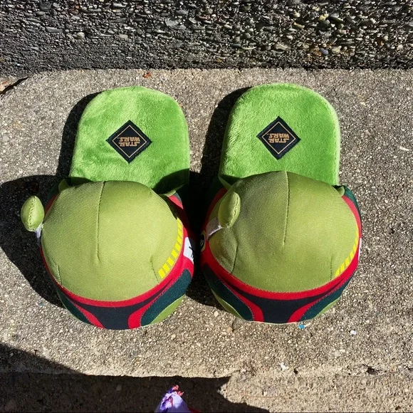 Mens’ Star Wars Boba Fett Plush Slippers Sz S - Picture 7 of 11